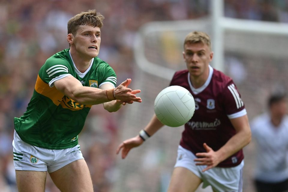 Gavin White of Kerry in action against Dylan McHugh of Galway during the GAA Football All-Ireland Senior Championship Final in Croke Park last July Photo by Stephen McCarthy/Sportsfile