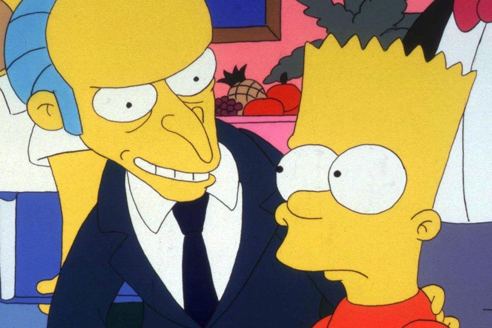 Mr Burns and Bart Simpson, two of the characters Sam Simon helped create.