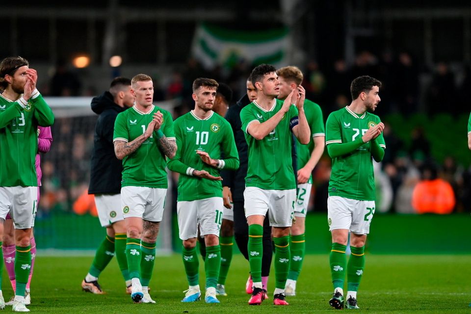 Ireland team after beating Latvia