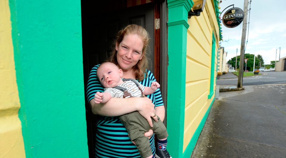 Maura Weir with her son Martin (14 weeks). Photo: Justin Farrelly