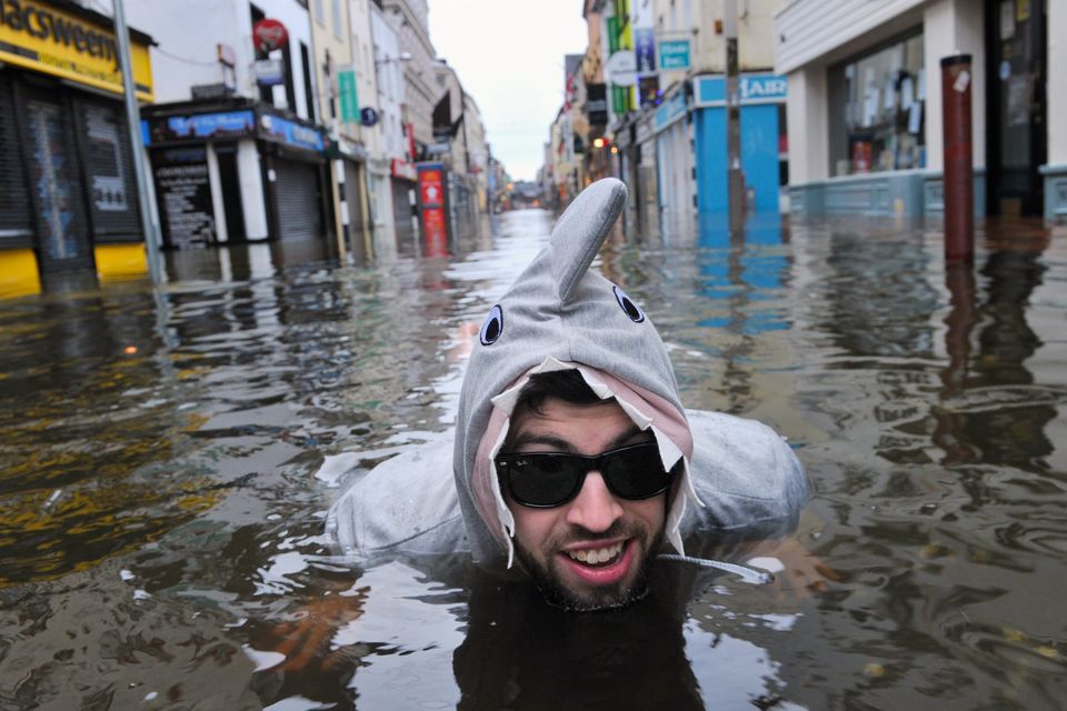 Sean McKeon pictured during severe flooding Oliver Plunkett street, Cork city. Picture: Daragh McSweeney/Provision