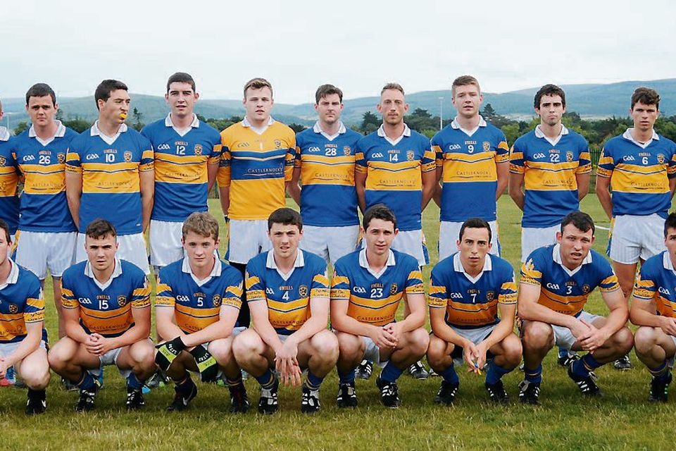 Castlenock -  Back row l-r: Rory Corcoran, Mikey Gavin, Stephen Byrne, Martin Brady, Evin Kennedy, Cian O'Hara, Stephen Lynch, Tommy Corcoran, Jamie Tunney, Kevin McConnell, Conor Prunty and Alex Griffith.  Front row l-r; Jack King, Kevin Kindlon, Colm Neville, Ian Quinn, Cian Spillane, David Sweeney, Paul Mulvihill, Des Carty and Tom Shields.  Adult Football League Division 3, Ballyboden St Enda's v Castlenock. Sancta Maria, Dublin. Picture: Caroline Quinn