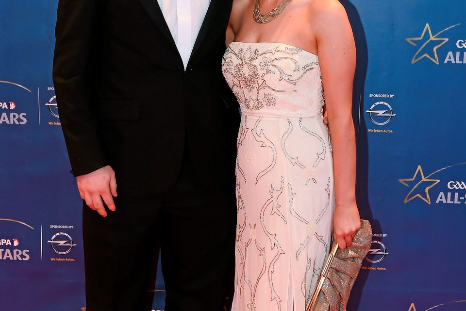 24 October 2014; Limerick hurler Richie McCarthy and Ruth Ryan at the GAA GPA All-Star Awards 2014, sponsored by Opel, in the Convention Centre, Dublin. Picture credit: Paul Mohan / SPORTSFILE