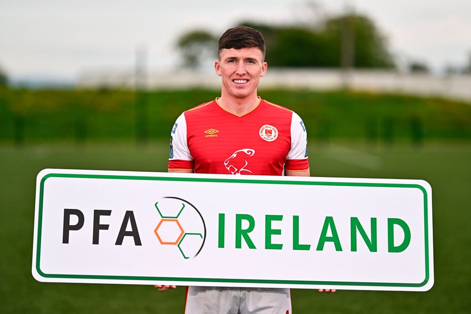 Joe Redmond of St Patrick's Athletic at the launch of an initiative to provide all SSE Airtricity League Men's and Women's players with new football boots each season with a €200 voucher. Photo: Ben McShane/Sportsfile