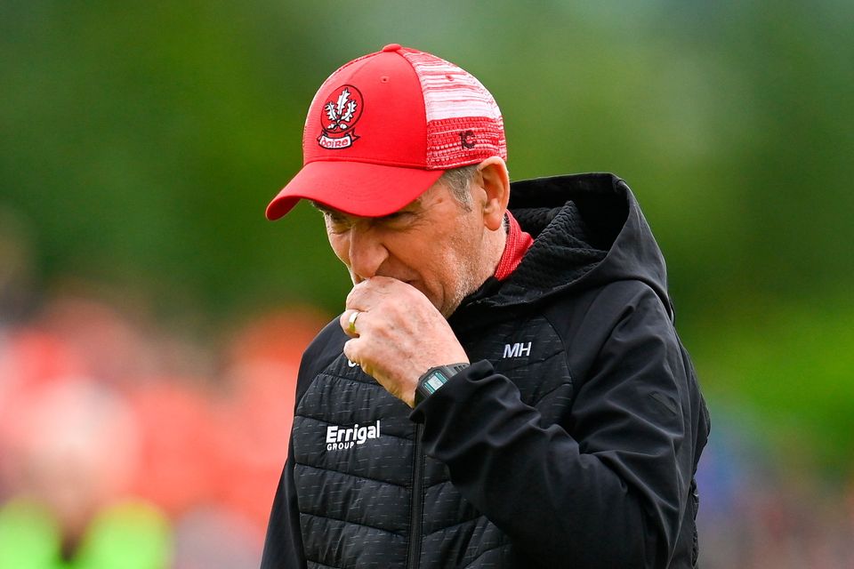 Derry manager Mickey Harte has plenty to ponder. Photo: Seb Daly/Sportsfile