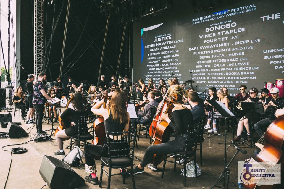 The Trinity Orchestra performing at the Forbidden Fruit Festival