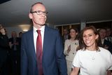thumbnail: Simon Coveney TD with his wife Ruth  during the Fine Gael Leadership Election at the Mansion House, Dublin