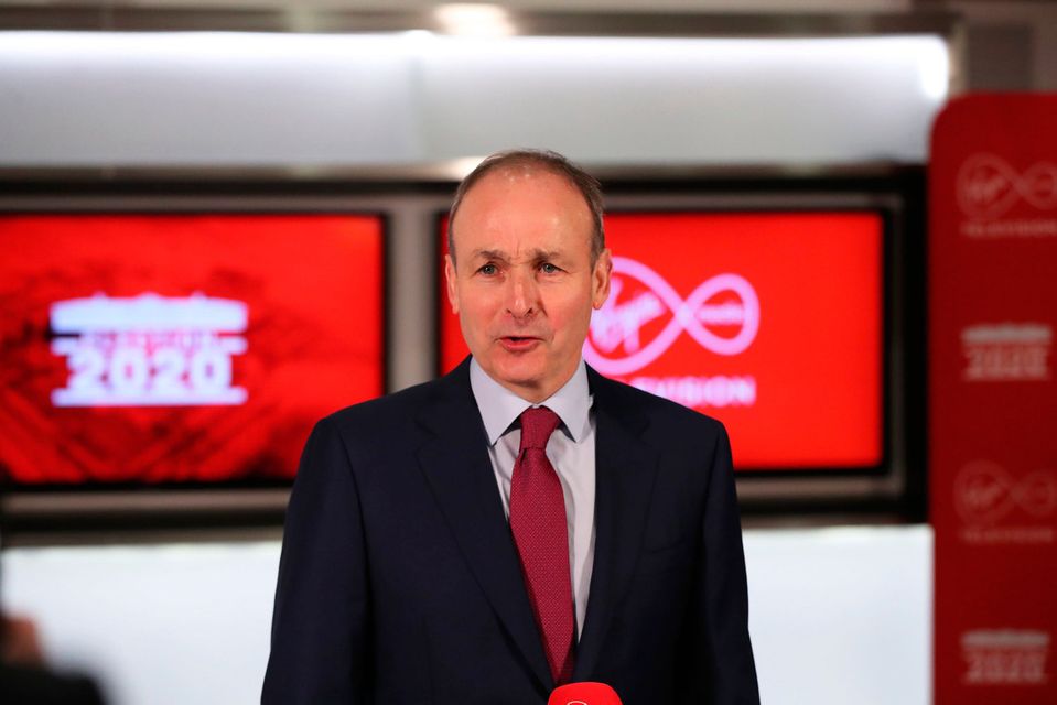 Fianna Fail leader Micheal Martin during a seven way leaders General Election debate at the Virgin Media Studios in Dublin, Ireland. PA Photo. Picture date: Thursday January 30, 2020. Photo credit should read: Niall Carson/PA Wire