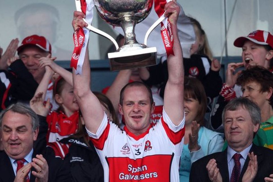 Lavey captain and former Derry All Star Kevin McCloy was rushed to hospital last night