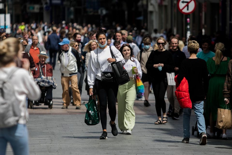 Shoppers in Grafton Street, Dublin. Photo: Gareth Chaney