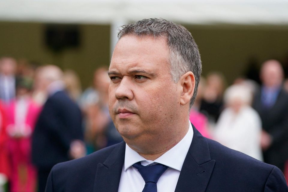 Detective Chief Superintendent John Caldwell, who survived an attempt on his life in February,  at Hillsborough Castle yesterday. Photo: PA