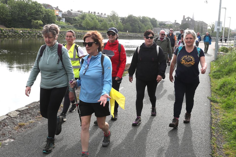 Walkers set of on the Drogheda to Navan walk on Sunday.