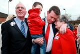 thumbnail: Alan Kelly pictured  with his Mum Nan, Dad Tom and his so Senan [4] as he arrived  at the Presentation Secondary School in Thurles. Picture Credit : Frank Mc Grath