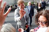 thumbnail: Britain's Prince Harry greets wellwishers outside Windsor Castle ahead of his wedding to Meghan Markle tomorrow, in Windsor, Britain, May 18, 2018. REUTERS/Damir Sagolj