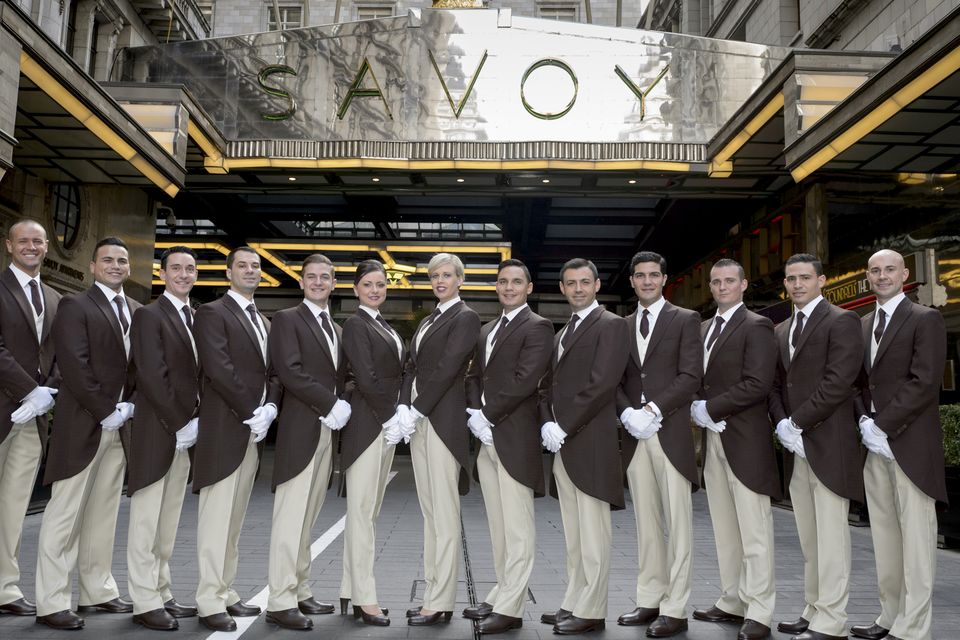 Etihad butlers at the Savoy in London. Picture by Harry Page.