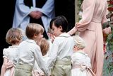 thumbnail: Britain's Catherine, Duchess of Cambridge (R), arrives with the pageboys and flower girls for the wedding of Pippa Middleton and James Matthews at St Mark's Church in Englefield, west of London, on May 20, 2017.    REUTERS/Kirsty Wigglesworth/Pool