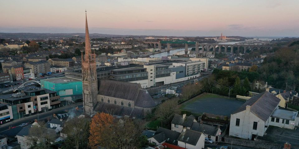 An aerial view from Millmount looking towards the port of Drogheda. Picture Ken Finegan/www.newspics.ie