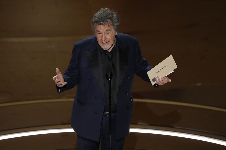 Al Pacino presents the award for best picture during the Oscars (Chris Pizzello/AP/PA)