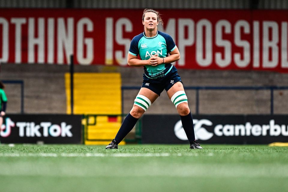 Brittany Hogan pictured during the Ireland team's captain's run at Musgrave Park yesterday. Photo: Eóin Noonan/Sportsfile