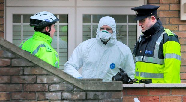 Garda at the scene of the fatal shooting of Eddie Hutch snr