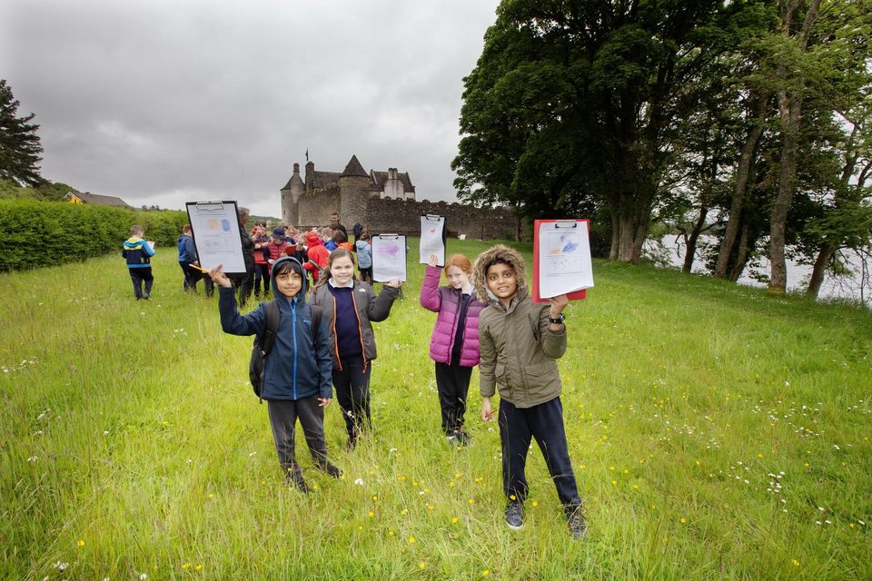 To celebrate National Biodiversity Week, The Heritage Council teamed with the OPW to provide a day of fun-filled, interactive biodiversity workshops at Parke’s Castle, Co. Leitrim with Heritage in Schools specialist, Michael Bell. Picture Shows Children from St. Patrick’s NS, Calry, Co Sligo. Photo Brian Farrell