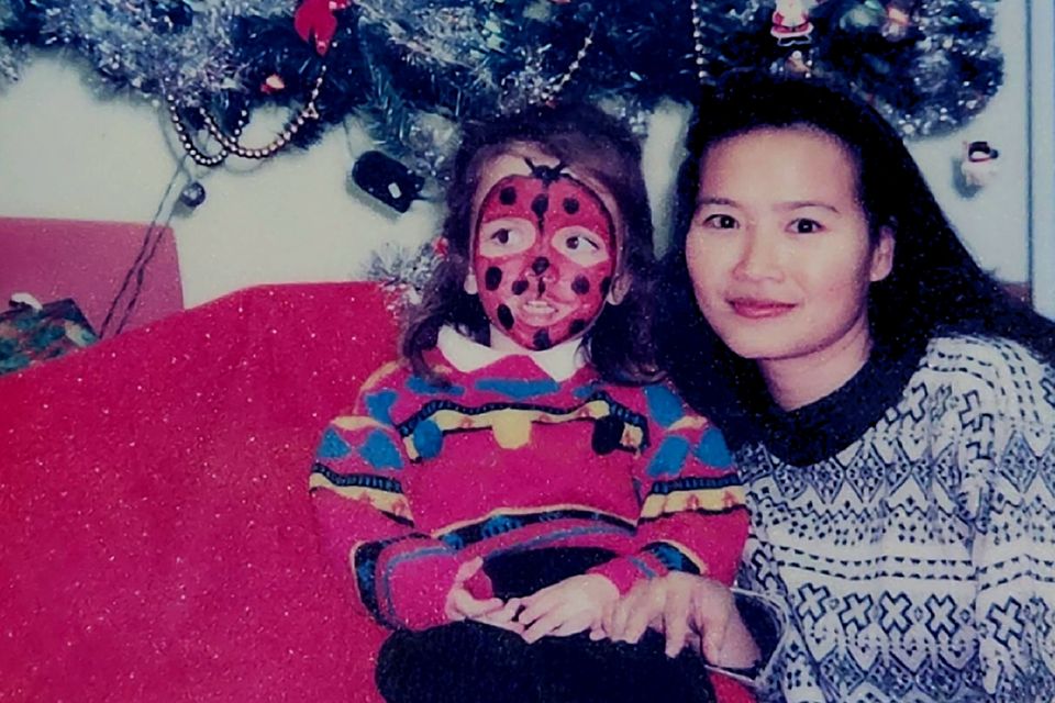 Mixed race author Siobhan McDermott as a child with her Chinese mother