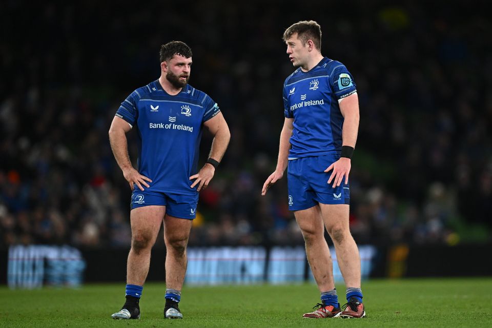 Leinster players Michael Milne (left) and Lee Barron are on their way to Munster. Photo: Seb Daly/Sportsfile