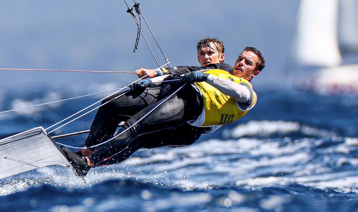 Robert Dickson and Seán Waddilove pair now tied for men’s skiff lead ahead of Sailing Grand Slam final day