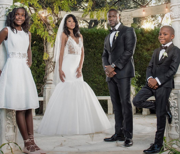 Eniko Parrish wears two Vera Wang gowns for picture perfect