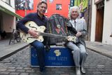 thumbnail: 14/07/2015 Phil Lynott's mother Philomena Lynott & Paddy Dunning during a hand over of Thin Lizzy/ Phil Lynnott guitars & memorabilia at Temple Lane Studios, Dublin to mark the opening of a new Irish Rock & Roll Museum. The guitars and memorabilia will be