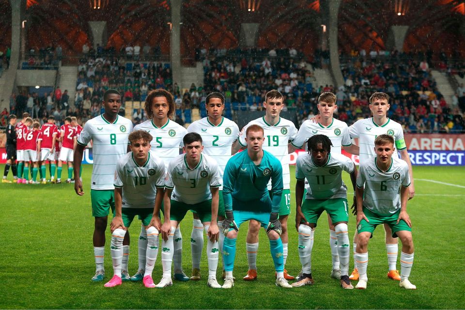 The Republic of Ireland U-17 team that beat host nation Hungary on Tuesday night. Photo: David Balogh/Sportsfile