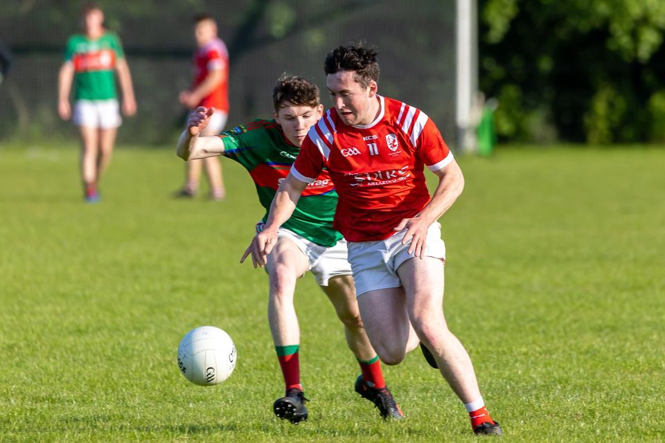 Shane Evans, left, of Mid Kerry in action against Philip O'Leary of East Kerry