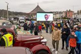 thumbnail: A movie plays on the big screen at the bandstand in Bray with vintage cars also on display.