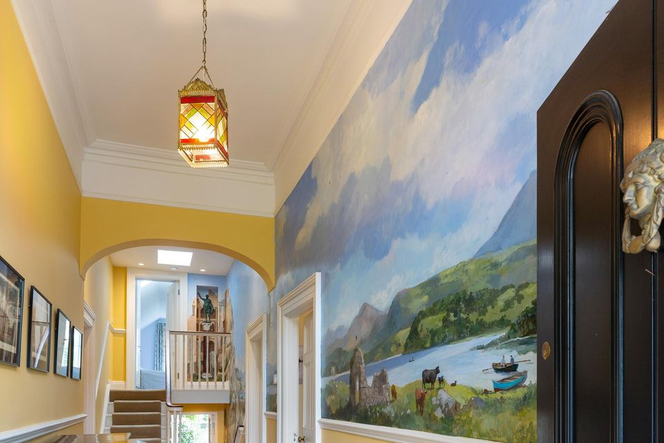 The hallway and mural