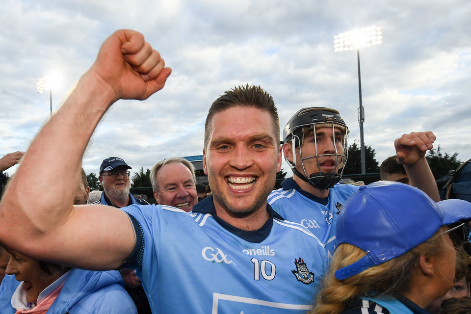 Dublin's Conal Keaney celebrates following the 2019 Leinster SHC win over Galway at Parnell Park in Dublin. Photo by Ramsey Cardy/Sportsfile