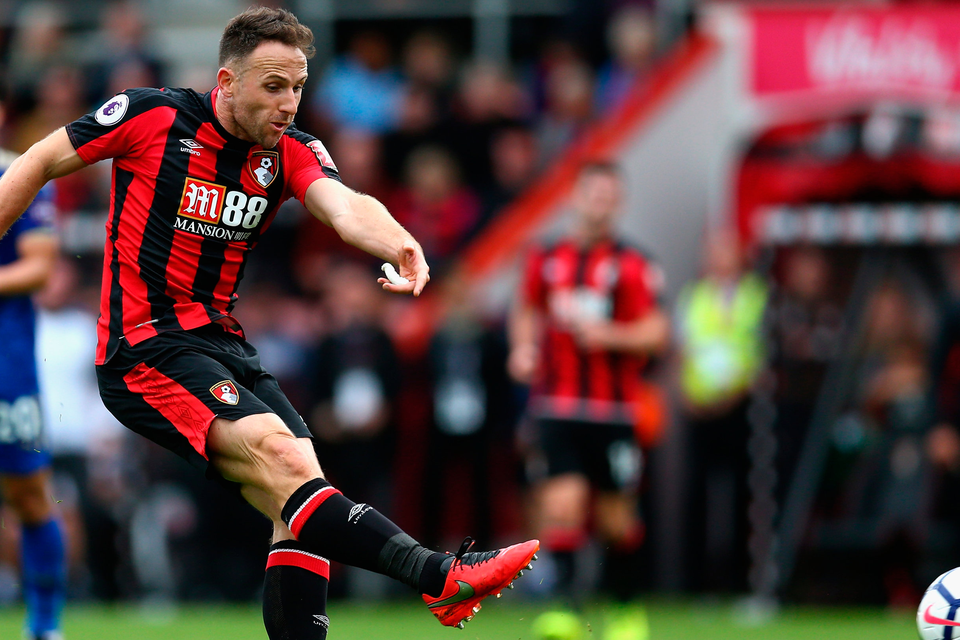 Marc Pugh of AFC Bournemouth shoots at goal. Photo: Getty Images