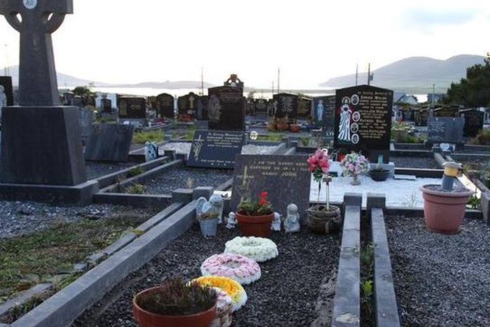 The infant’s grave in Holy Cross cemetery in Cahersiveen, Co Kerry, after the exhumation and reinterral.