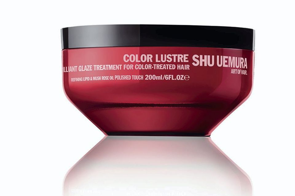 Color Lustre Brilliant Glaze Treatment, €50. Shu Uemura, available from Brown Thomas Dublin and selected salons nationwide. An intensive masque that puts much-needed shine and vibrancy into coloured hair.