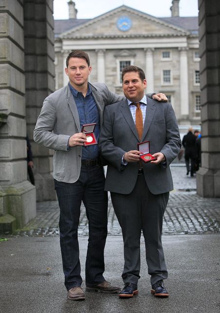 Hollywood stars Channing Tatum and Jonah Hill charm fans in Dublin