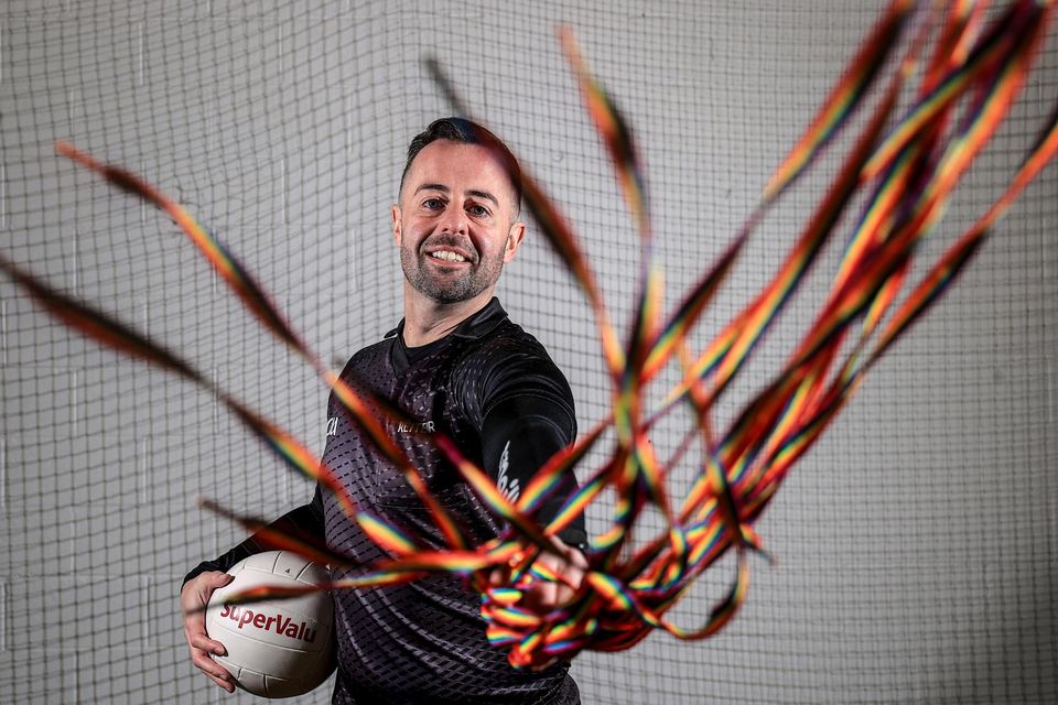 GAA referee and LGBTQ+ advocate David Gough at the launch of SuperValu’s ‘Wear with Pride’ laces campaign. Photo: Dan Sheridan/INPHO
