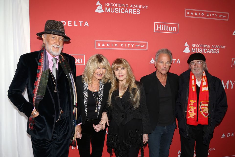 (Left to right) Mick Fleetwood, Christine McVie, Stevie Nicks, Lindsey Buckingham and John McVie of Fleetwood Mac (Greg Allen/PA)