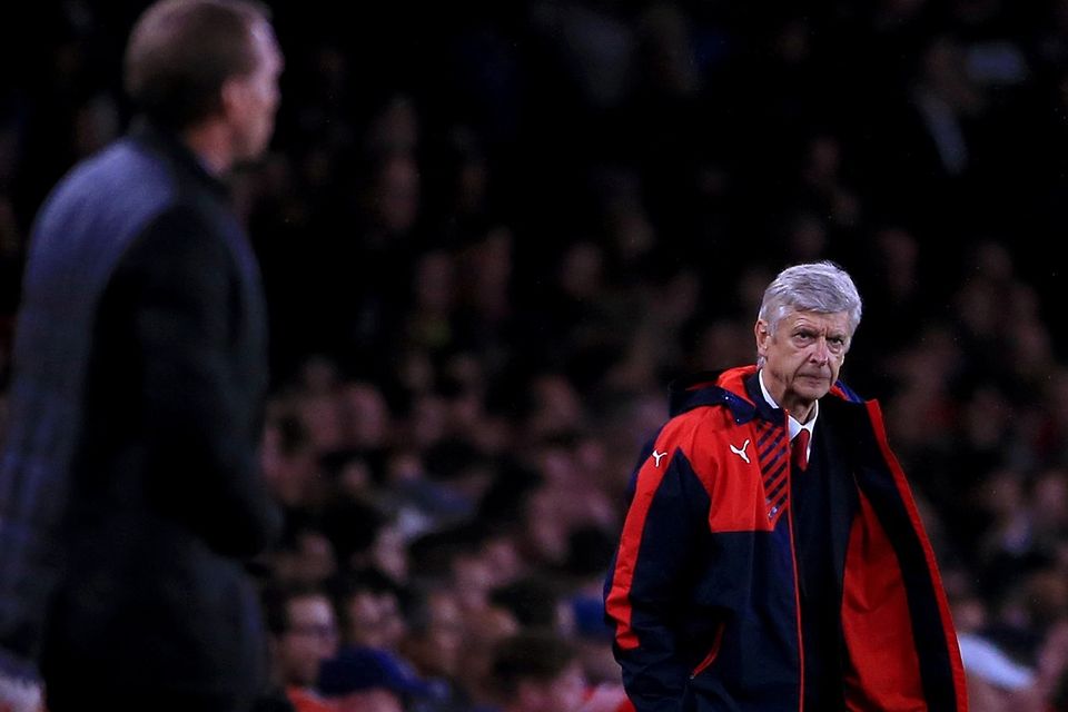 Arsenal manager Arsene Wenger during the Barclays Premier League match at the Emirates Stadium, London.