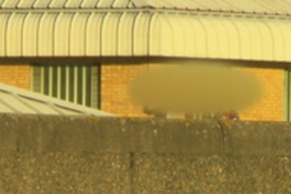 Prisoners on the roof of Cloverhill prision on 29/7/2015 Pic: RTE