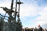 thumbnail: Pat Carey, the Community, Equality and Gaeltacht Affairs Minister, lays a wreath at the National Famine Monument in Murrisk, Co Mayo, yesterday