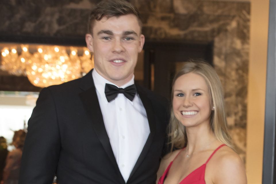 Garry Ringrose with Ellen Beirne at the Leinster Rugby Awards at the Intercontinental Hotel in Dublin. Photo: Arthur Carron