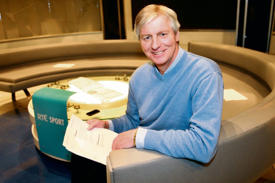 Anchor man: Michael Lyster prepares for his 30th season at the helm of 'The Sunday Game'; inset, the panellists; from top right, the many faces of Michael Lyster from the 1980s to 1990s