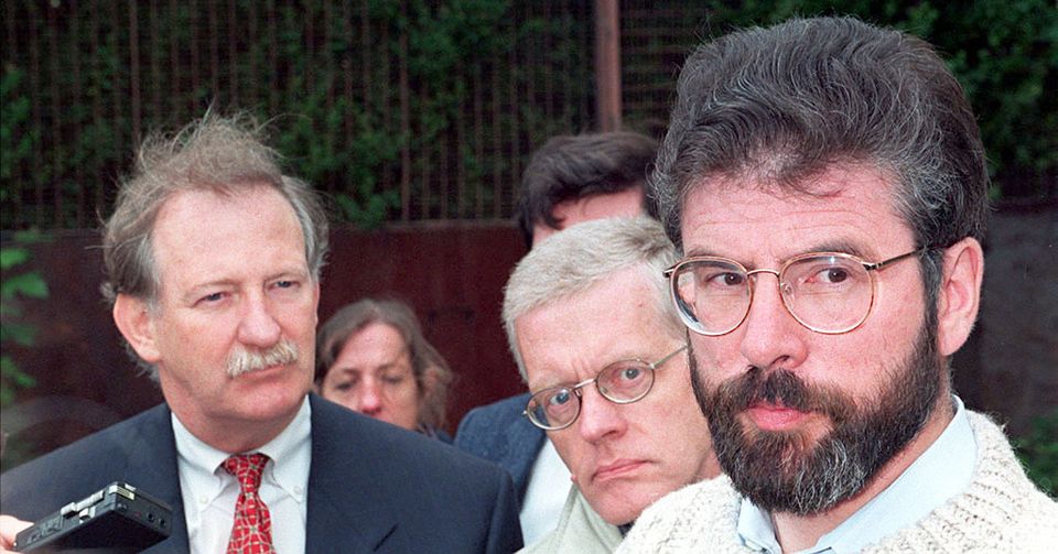 Bruce Morrison with Gerry Adams in 1995 (Martin McCullough/PA)