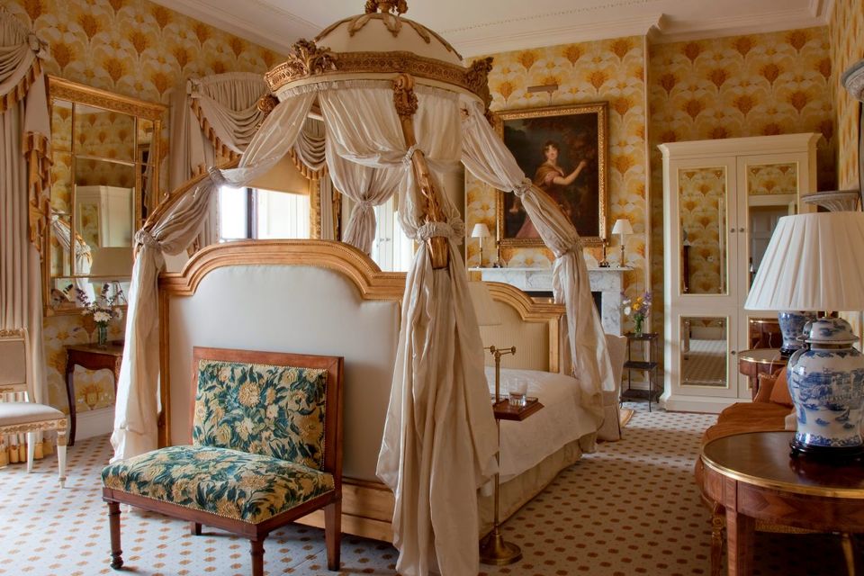 Pure indulgence: One of the rooms at Ballyfin House.