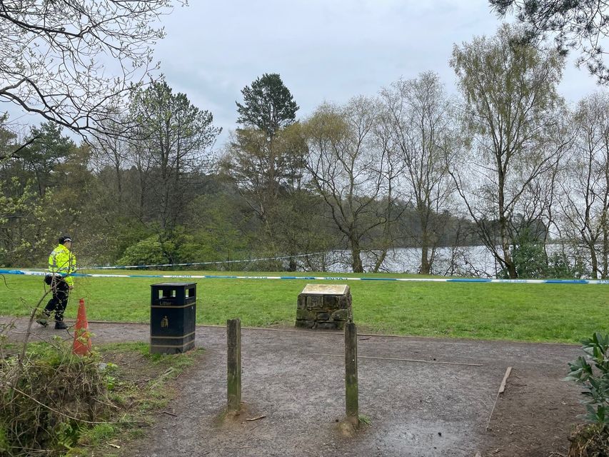 Police in Mugdock Country Park (Lucinda Cameron/PA)