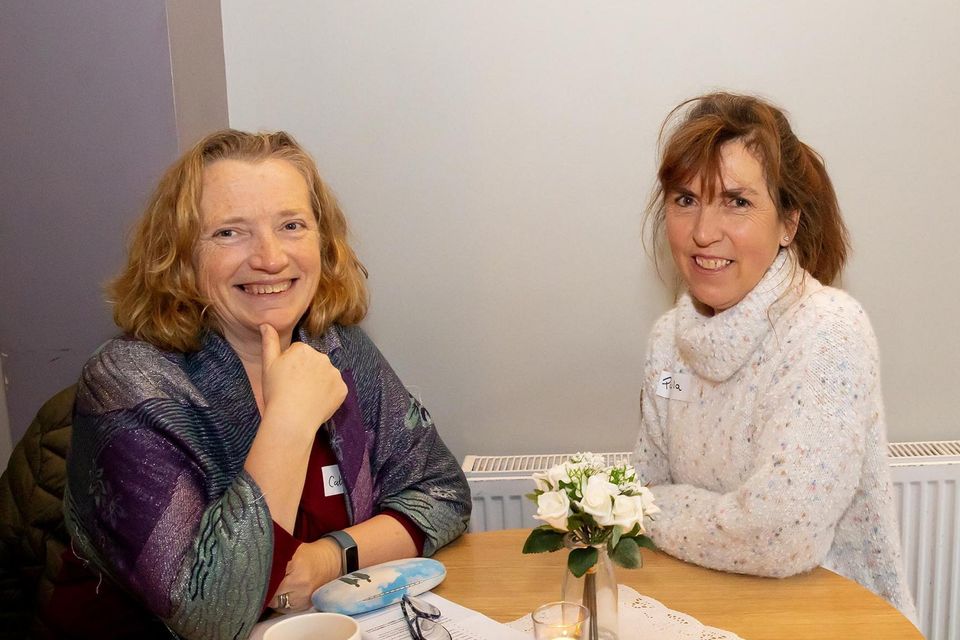 New Ross Women's shed Afternoon tea in Spider O'Brien's for International Womens day. From left; Catherine Duff from St. Mullins and Paula Gallagher from New Ross. Photo; Mary Browne